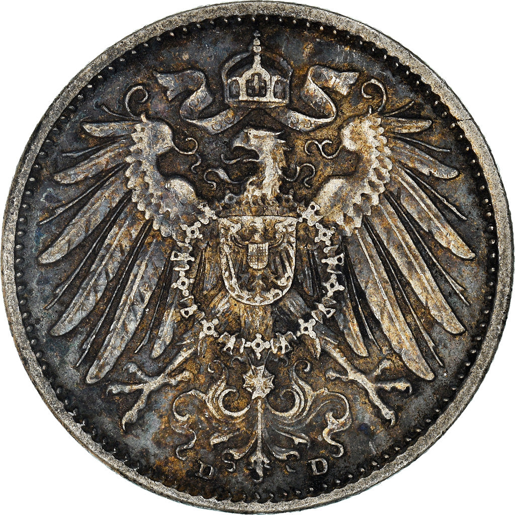 Coin, GERMANY - EMPIRE, Wilhelm II, Mark, 1914, Munich, EF(40-45), Silver, KM:14