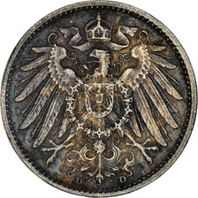 Coin, GERMANY - EMPIRE, Wilhelm II, Mark, 1914, Munich, EF(40-45), Silver, KM:14