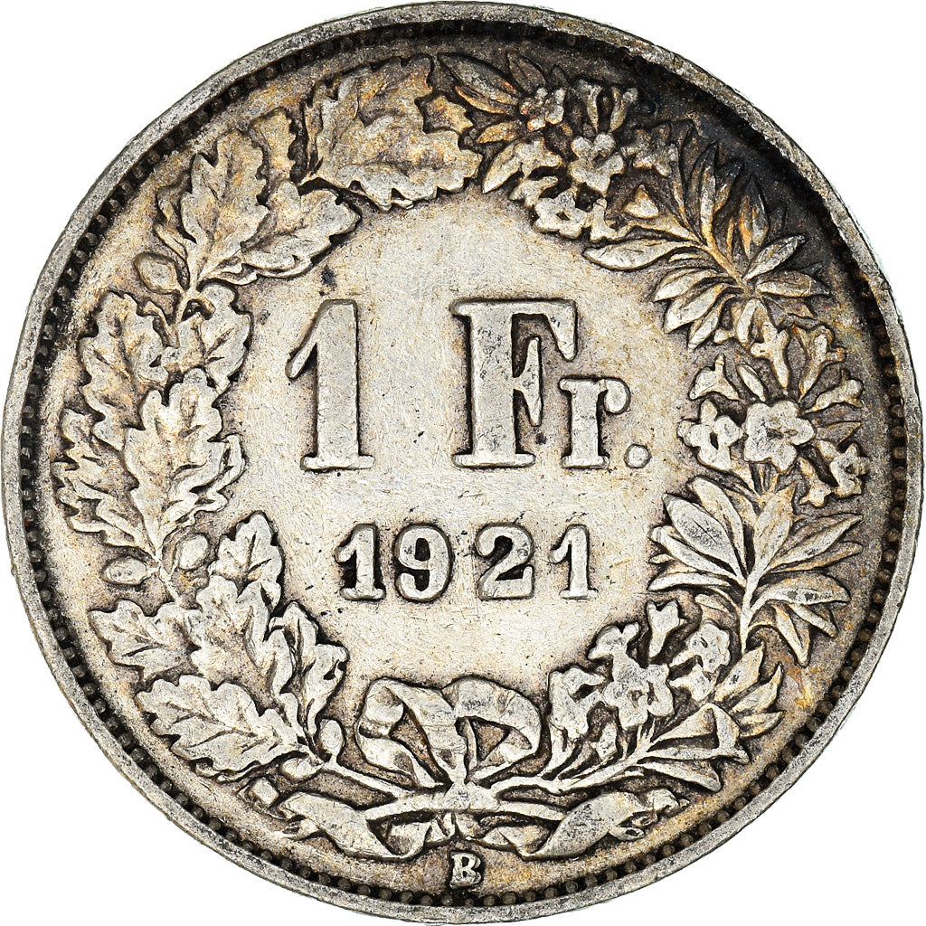 Coin, Switzerland, Franc, 1921, Bern, VF(30-35), Silver, KM:24