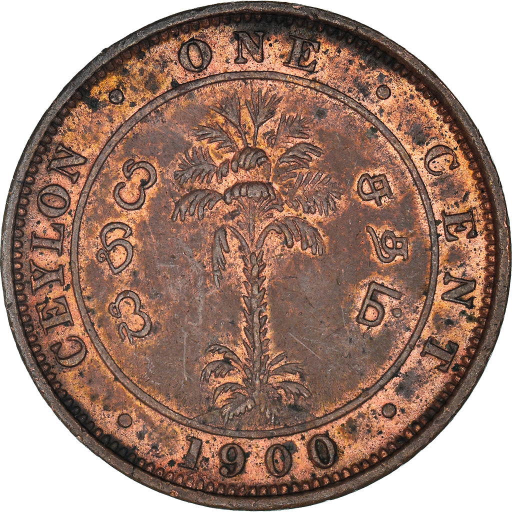Coin, Ceylon, Victoria, Cent, 1900, AU(50-53), Copper, KM:92