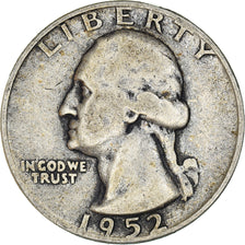 Coin, United States, Washington Quarter, Quarter, 1952, Denver, VF(30-35)