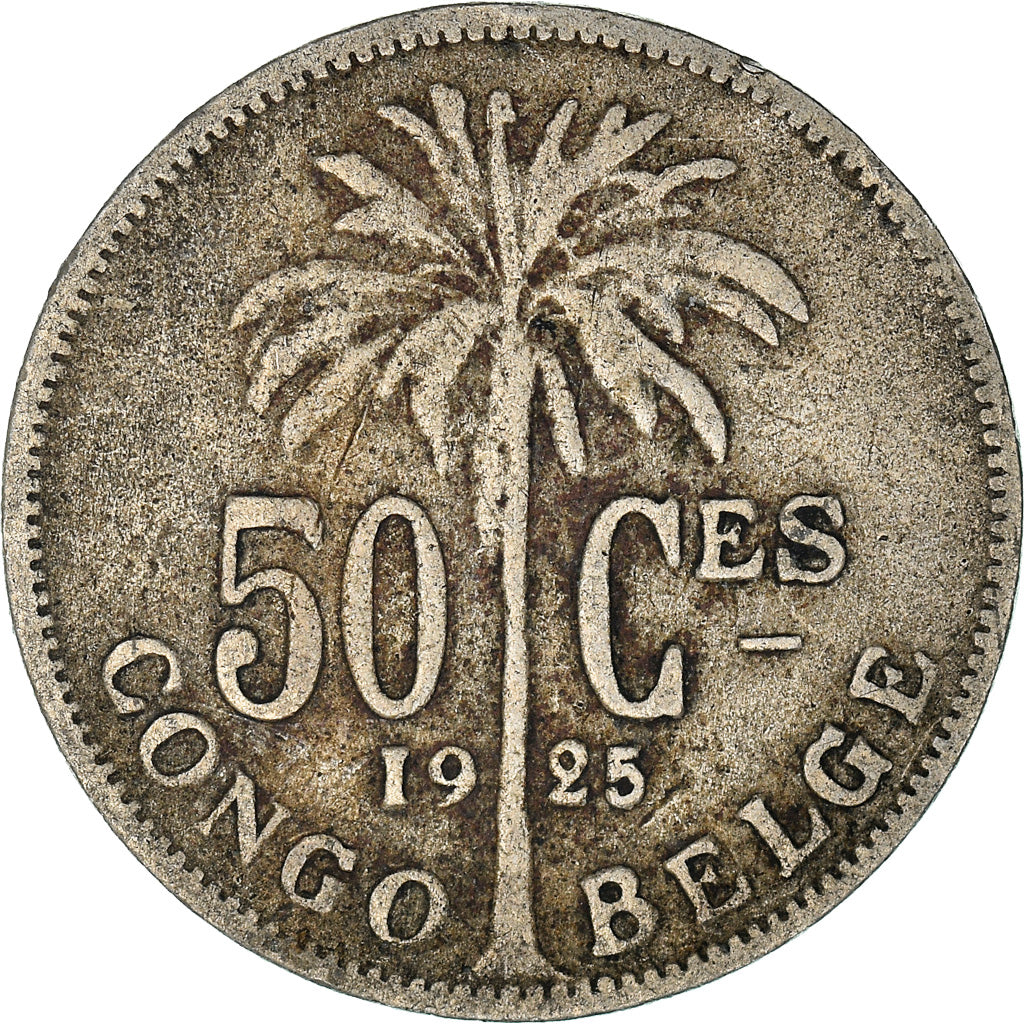 Coin, Belgian Congo, 50 Centimes, 1925, VF(20-25), Copper-nickel, KM:22
