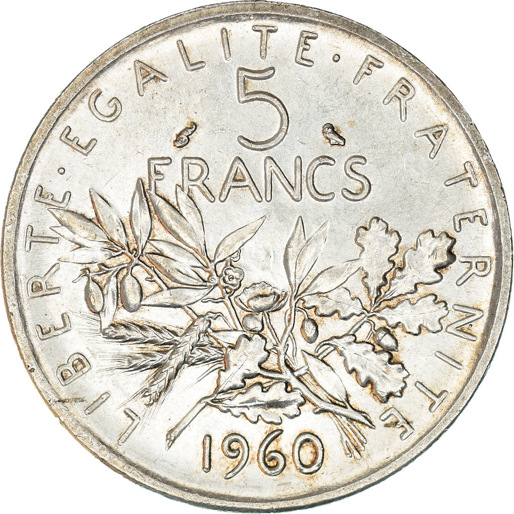 Monnaie, France, Semeuse, 5 Francs, 1960, SPL, Argent, Gadoury:770, KM:926