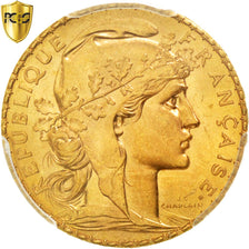 FRANCE, Marianne, 20 Francs, 1908, KM #857, graded, PCGS, MS(65-70), Gold,...