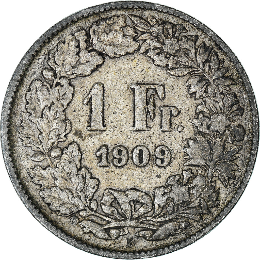 Coin, Switzerland, Franc, 1909, Bern, VF(20-25), Silver, KM:24
