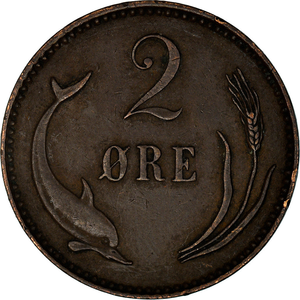 Coin, Denmark, Christian IX, 2 Öre, 1906, Copenhagen, EF(40-45), Bronze