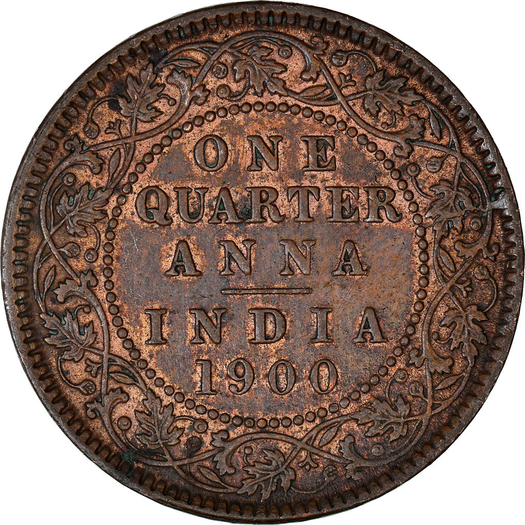 Monnaie, INDIA-BRITISH, Victoria, 1/4 Anna, 1900, Calcutta, TTB, Cuivre, KM:486