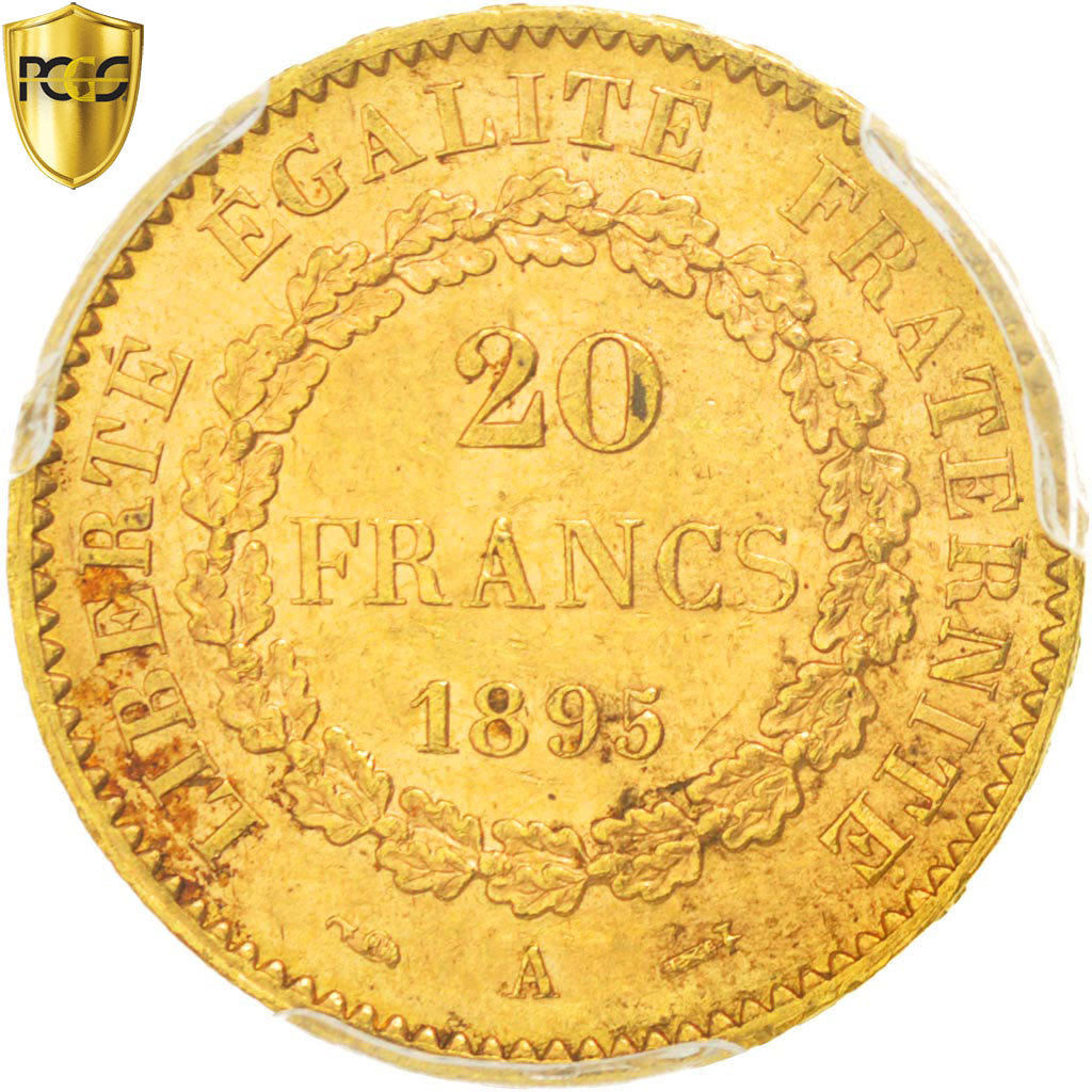 Coin, France, Génie, 20 Francs, 1895, Paris, PCGS, MS63, MS(63), Gold, KM:825