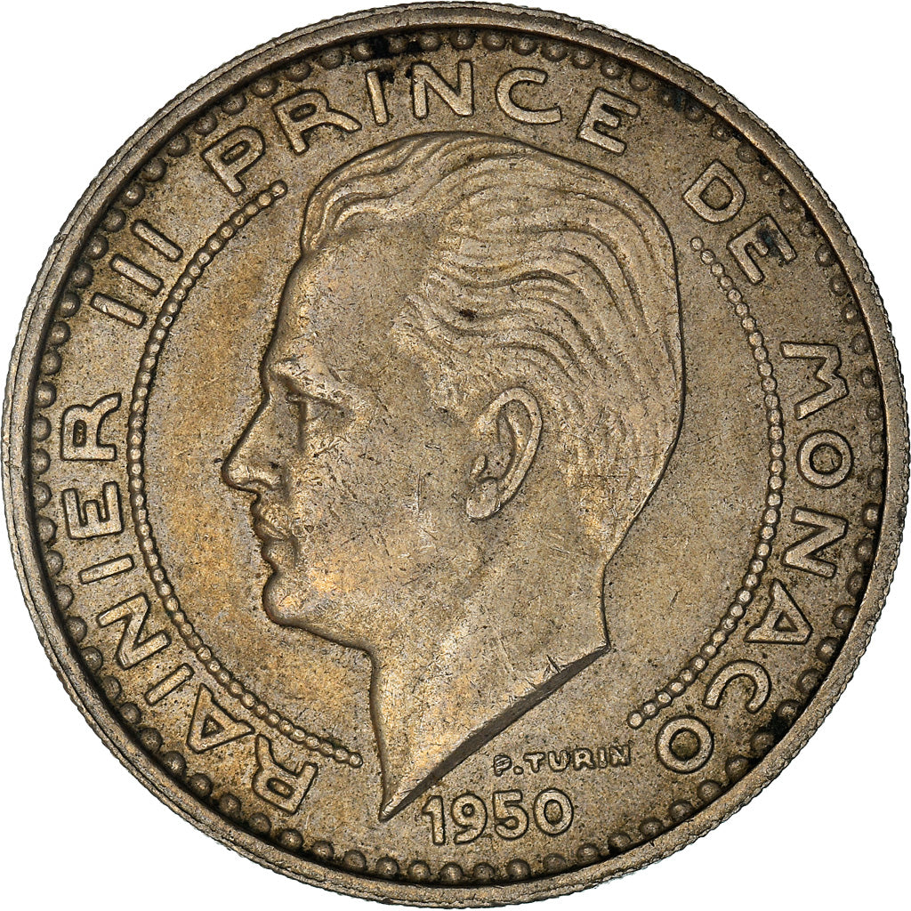 Coin, Monaco, Rainier III, 100 Francs, Cent, 1950, EF(40-45), Copper-nickel