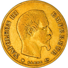 Moneta, Francia, Napoleon III, 10 Francs, 1859, Strasbourg, MB+, Oro, KM:784.4