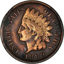 Coin, United States, Indian Head Cent, Cent, 1889, Philadelphia, EF(40-45)