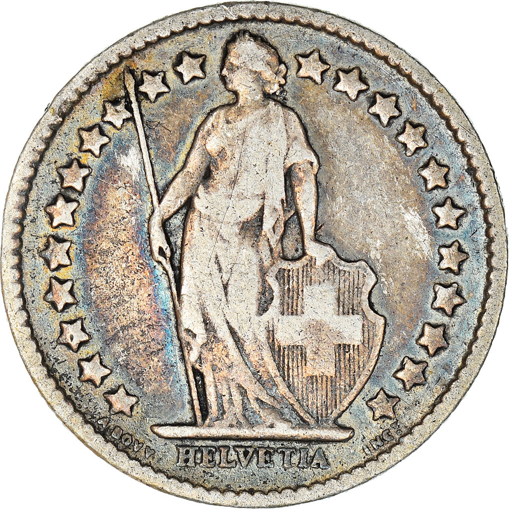 Coin, Switzerland, 1/2 Franc, 1900, Bern, VF(30-35), Silver, KM:23