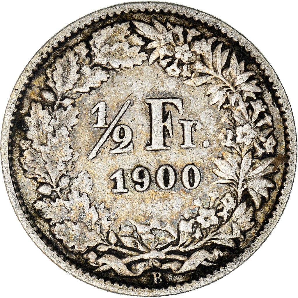 Coin, Switzerland, 1/2 Franc, 1900, Bern, VF(30-35), Silver, KM:23