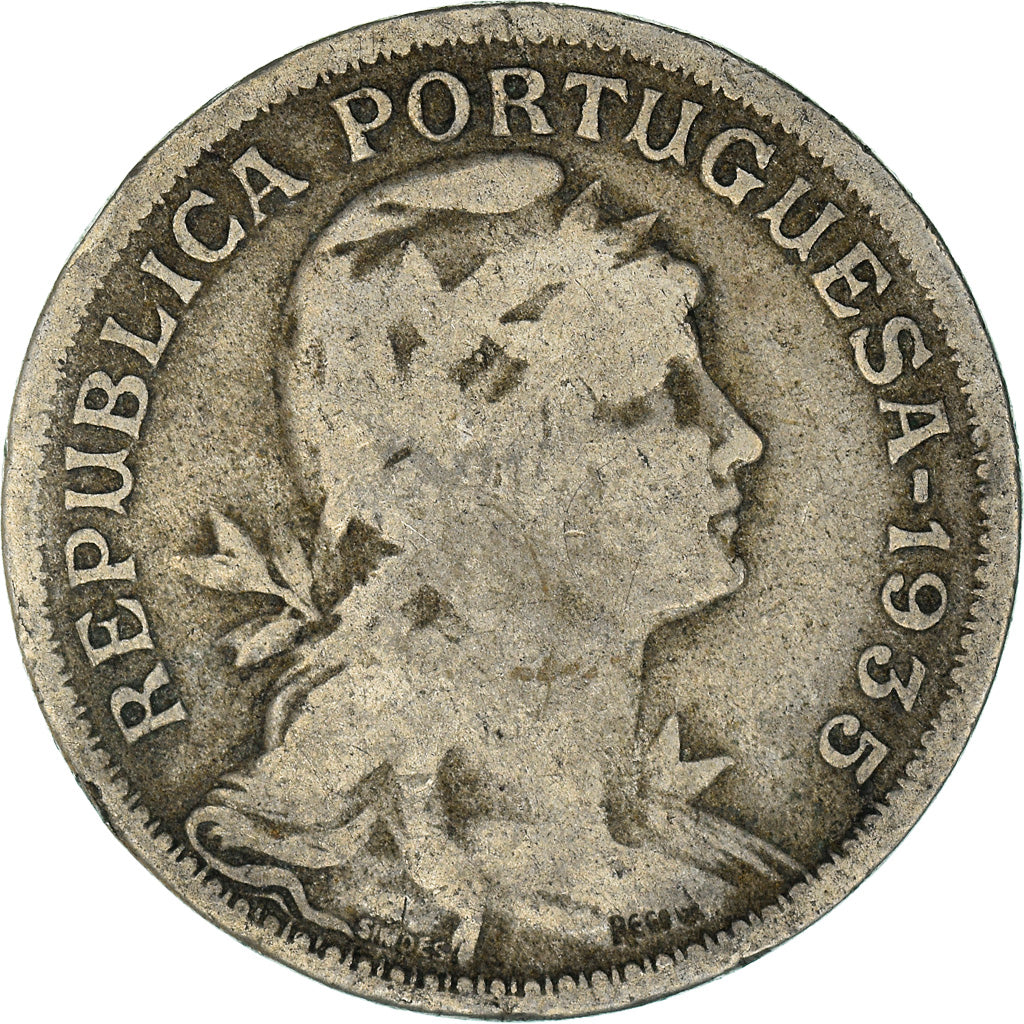 Coin, Portugal, 50 Centavos, 1935, VF(20-25), Copper-nickel, KM:577