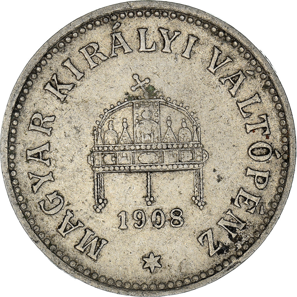Coin, Hungary, 10 Filler, 1908, Budapest, EF(40-45), Copper-nickel, KM:507