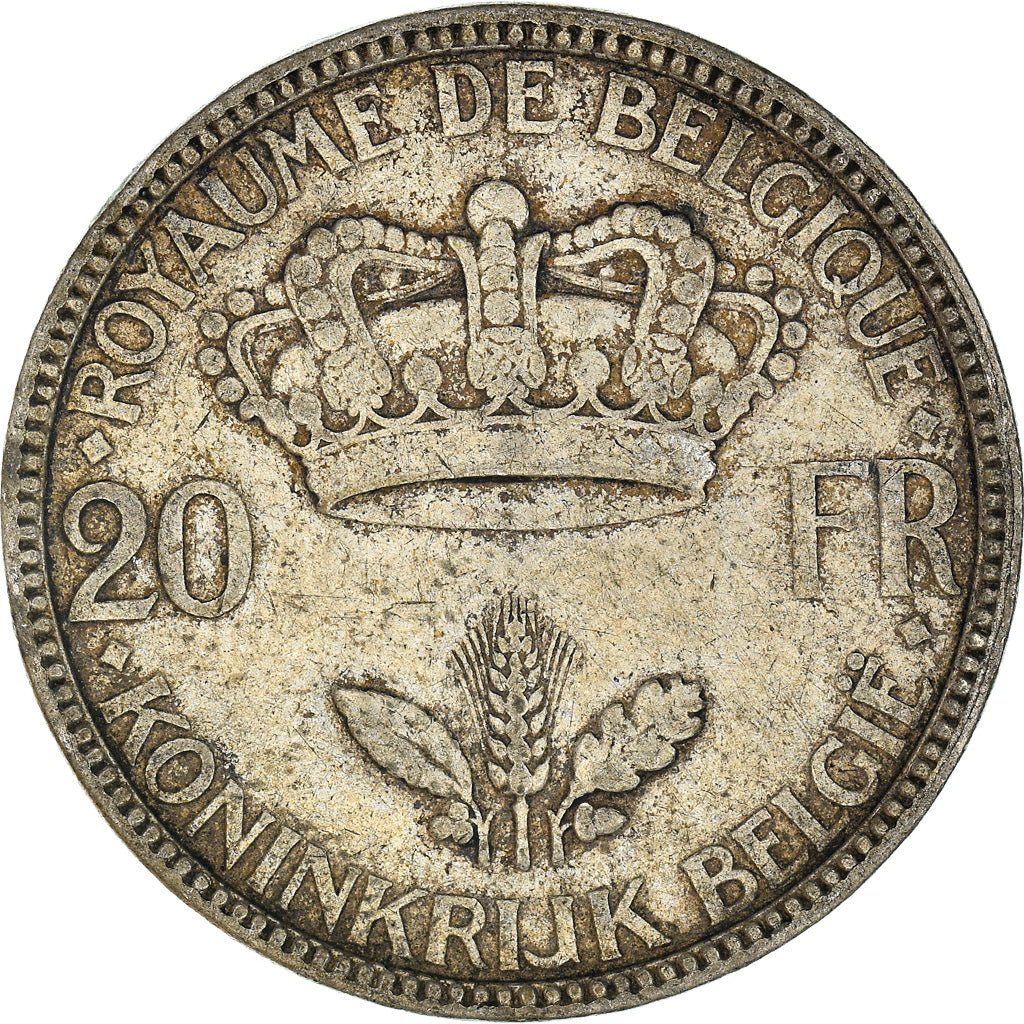 Coin, Belgium, Leopold III, 20 Francs, 20 Frank, 1935, VF(30-35), Silver, KM:105