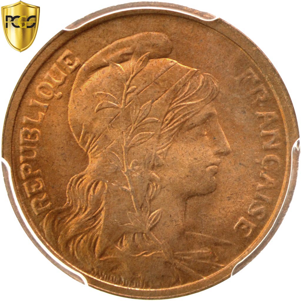 Coin, France, Dupuis, 2 Centimes, 1919, Paris, PCGS, MS65RD, MS(65-70), Bronze