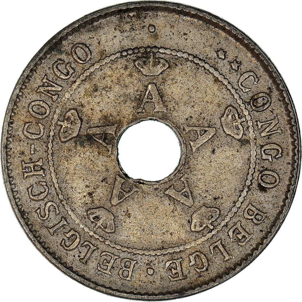 Moneta, Congo belga, 10 Centimes, 1911, Heaton, BB, Rame-nichel, KM:18