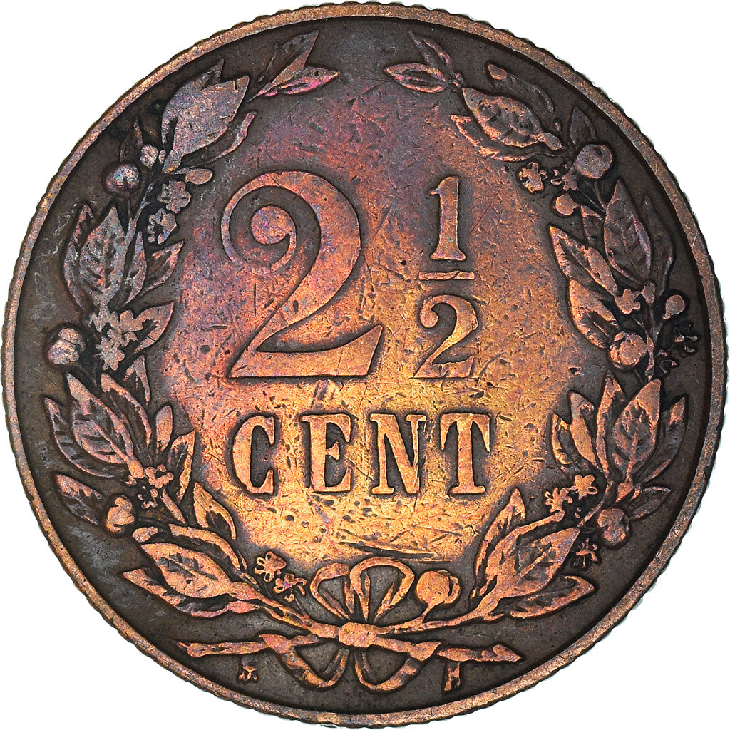 Coin, Netherlands, Wilhelmina I, 2-1/2 Cent, 1903, EF(40-45), Bronze, KM:134