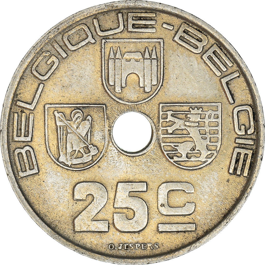 Münze, Belgien, 25 Centimes, 1939, SS+, Nickel-brass, KM:114.1