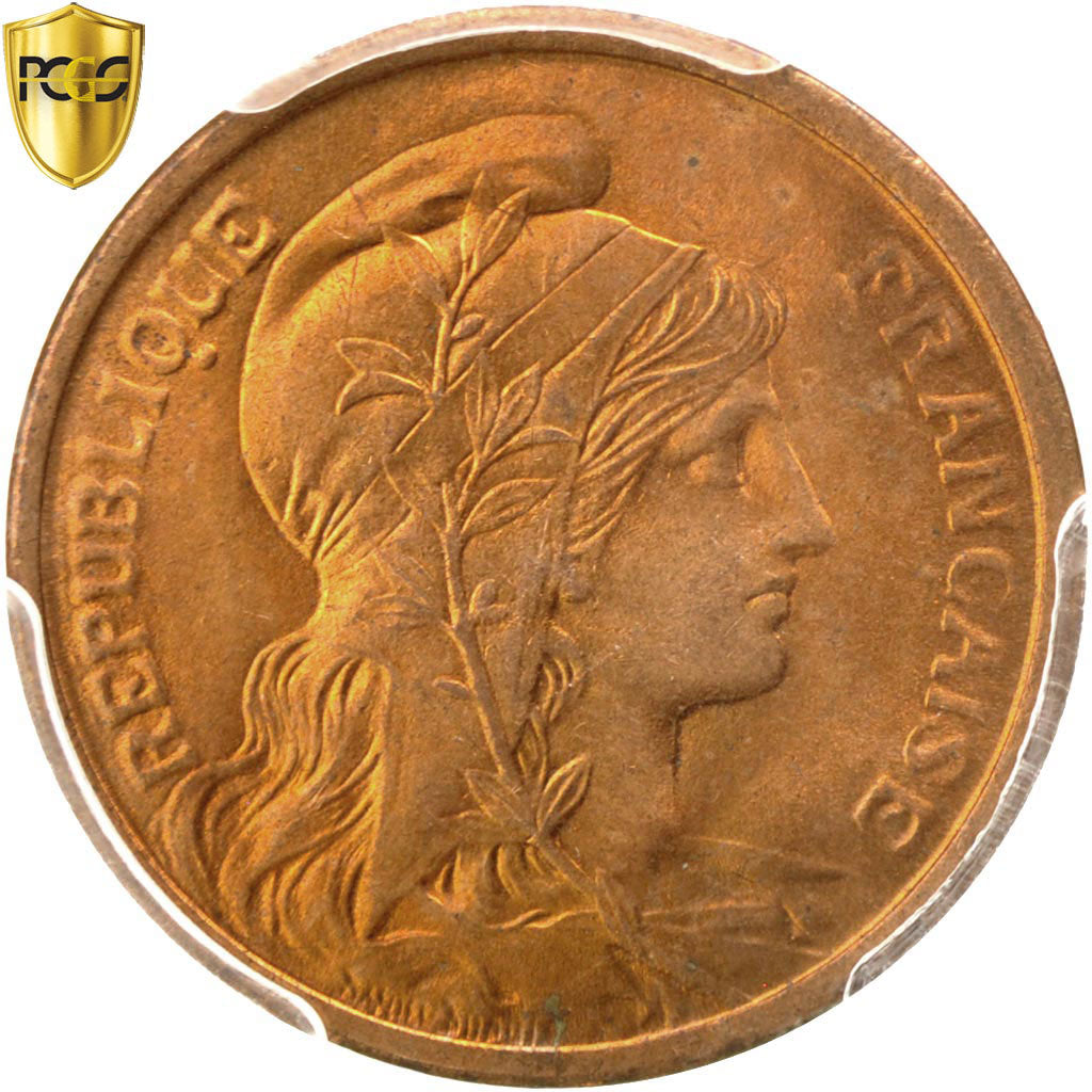 Coin, France, Dupuis, 2 Centimes, 1919, Paris, PCGS, MS65RD, MS(65-70), Bronze