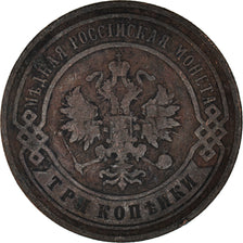 Coin, Russia, Nicholas II, 3 Kopeks, 1907, Saint-Petersburg, VF(30-35), Copper