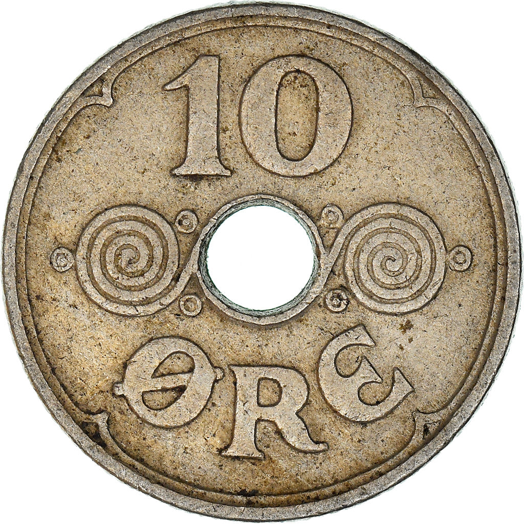 Coin, Denmark, Christian X, 10 Öre, 1935, Copenhagen, EF(40-45), Copper-nickel
