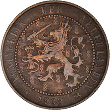 Coin, Netherlands, Wilhelmina I, 2-1/2 Cent, 1903, EF(40-45), Bronze, KM:134