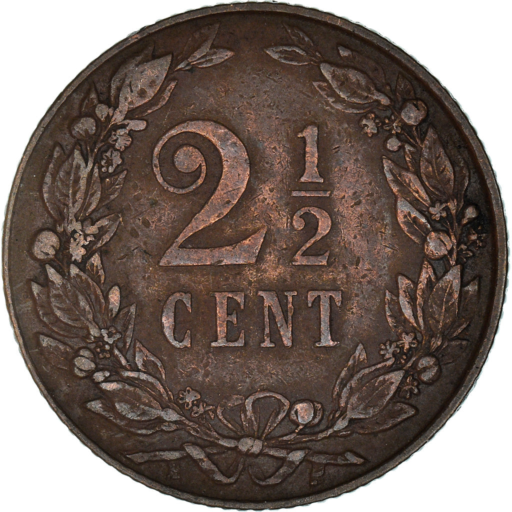 Coin, Netherlands, Wilhelmina I, 2-1/2 Cent, 1903, EF(40-45), Bronze, KM:134