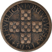 Coin, Portugal, 10 Centavos, 1951, EF(40-45), Bronze, KM:583