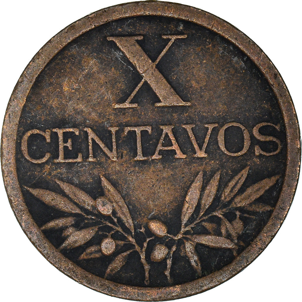 Coin, Portugal, 10 Centavos, 1951, EF(40-45), Bronze, KM:583