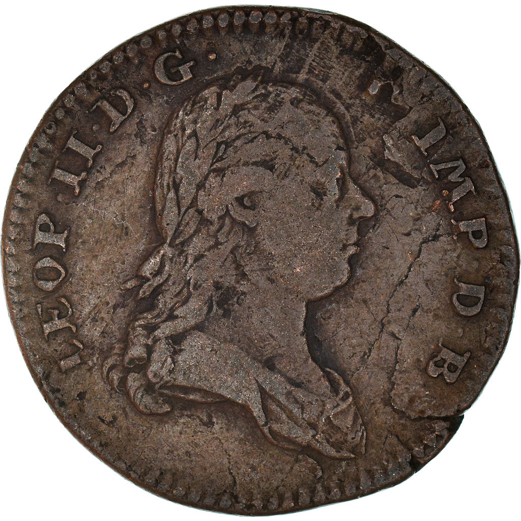Coin, AUSTRIAN NETHERLANDS, Leopold II, Liard, Oord, 1791, Brussels, VF(30-35)