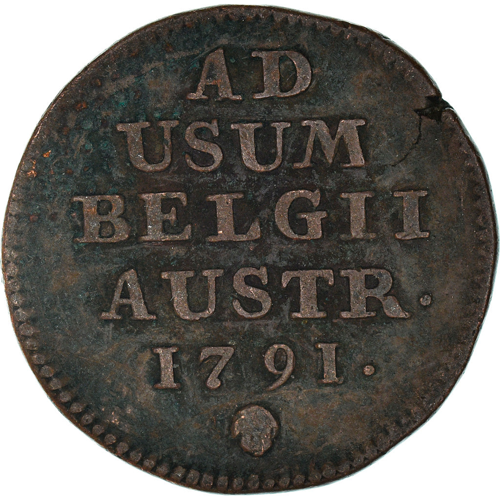 Coin, AUSTRIAN NETHERLANDS, Leopold II, Liard, Oord, 1791, Brussels, VF(30-35)