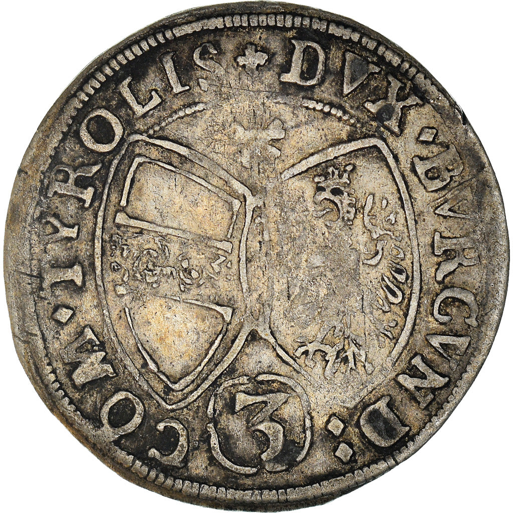 Coin, Austria, Ferdinand Charles, 3 Kreuzer, 1662, Hall, EF(40-45), Silver