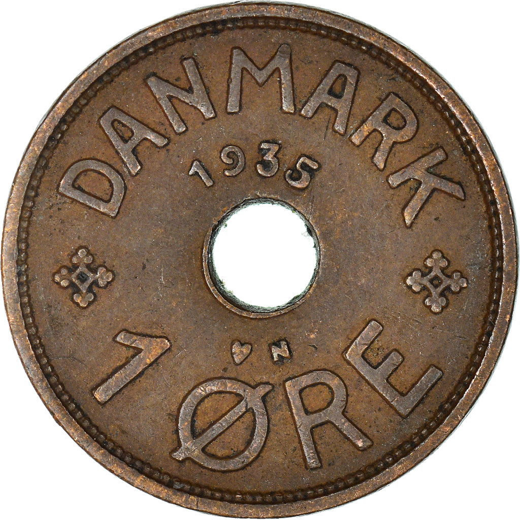 Münze, Dänemark, Christian X, Ore, 1935, Copenhagen, SS, Bronze, KM:826.2