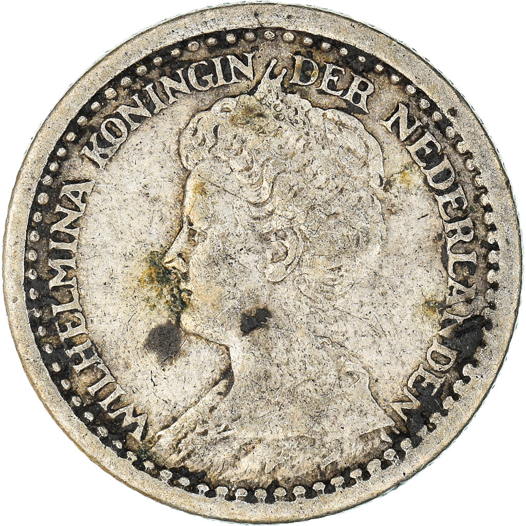 Coin, Netherlands, Wilhelmina I, 10 Cents, 1919, VF(30-35), Silver, KM:145