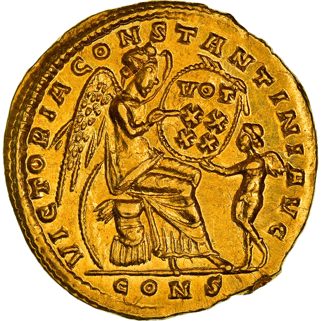 Monnaie, Constantin I, Solidus, 336-337, Constantinople, Extrêmement rare