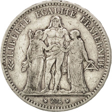 Coin, France, Hercule, 5 Francs, 1876, Paris, VF(30-35), Silver, KM:820.1