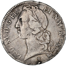 Monnaie, France, Louis XV, Écu au bandeau, 1743, Caen, Rare, TB, Argent