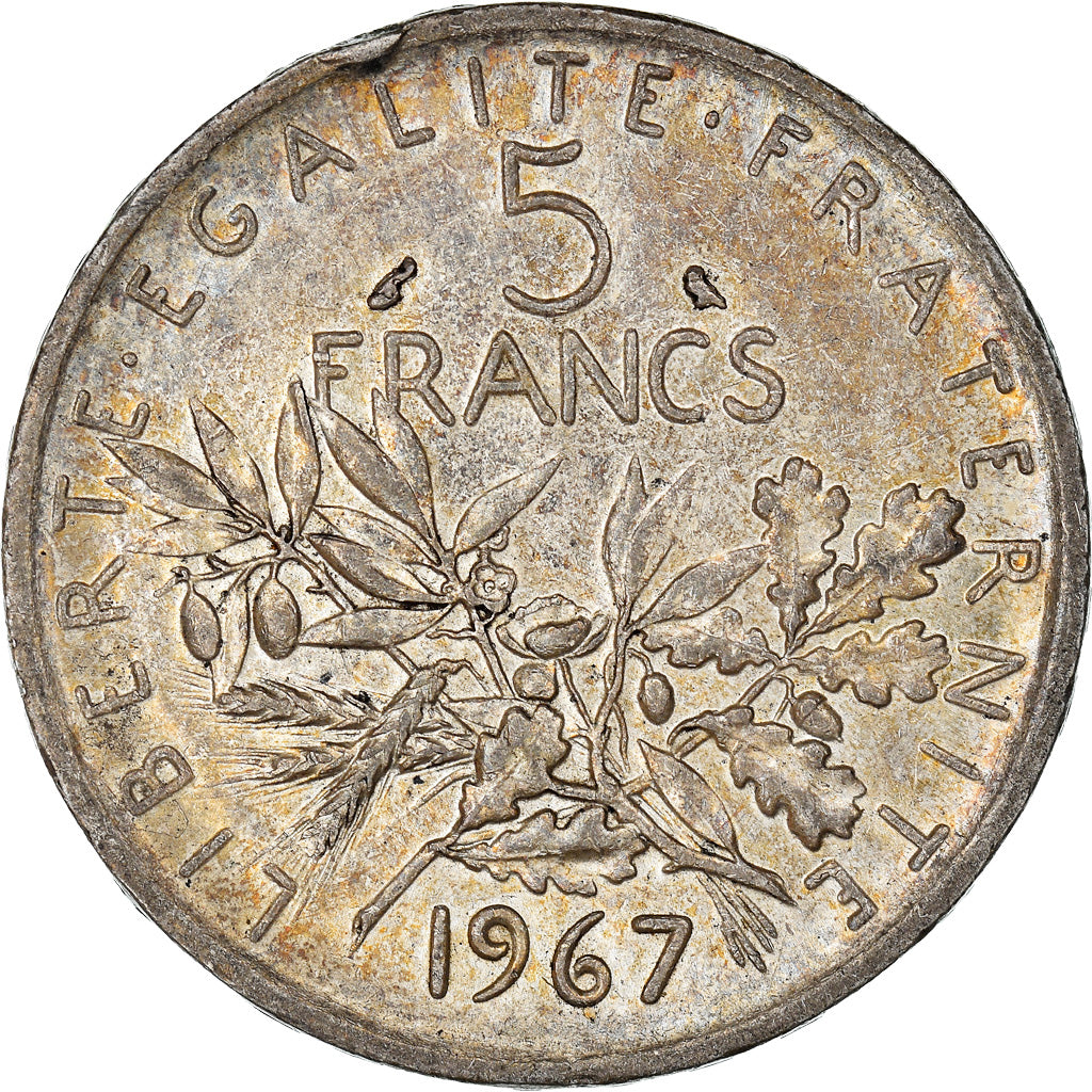 Coin, France, Semeuse, 5 Francs, 1967, Paris, AU(50-53), Silver, KM:926