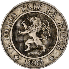 Monnaie, Belgique, Leopold I, 10 Centimes, 1863, TTB, Copper-nickel, KM:22