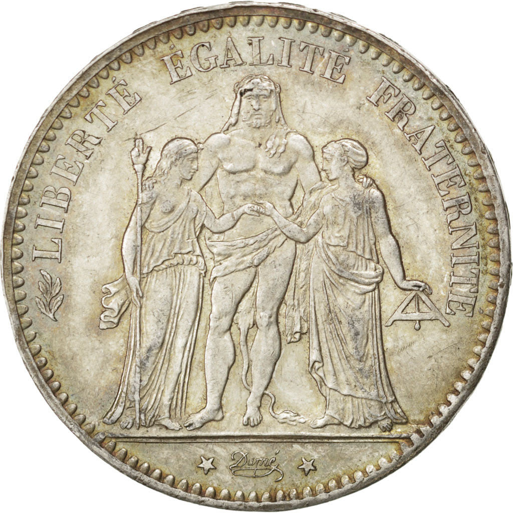 Coin, France, Hercule, 5 Francs, 1876, Paris, AU(50-53), Silver, KM:820.1