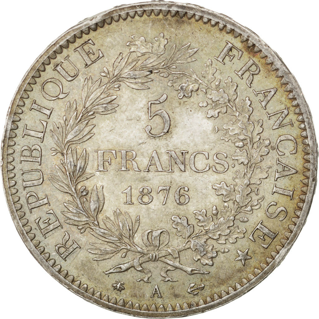 Coin, France, Hercule, 5 Francs, 1876, Paris, AU(50-53), Silver, KM:820.1