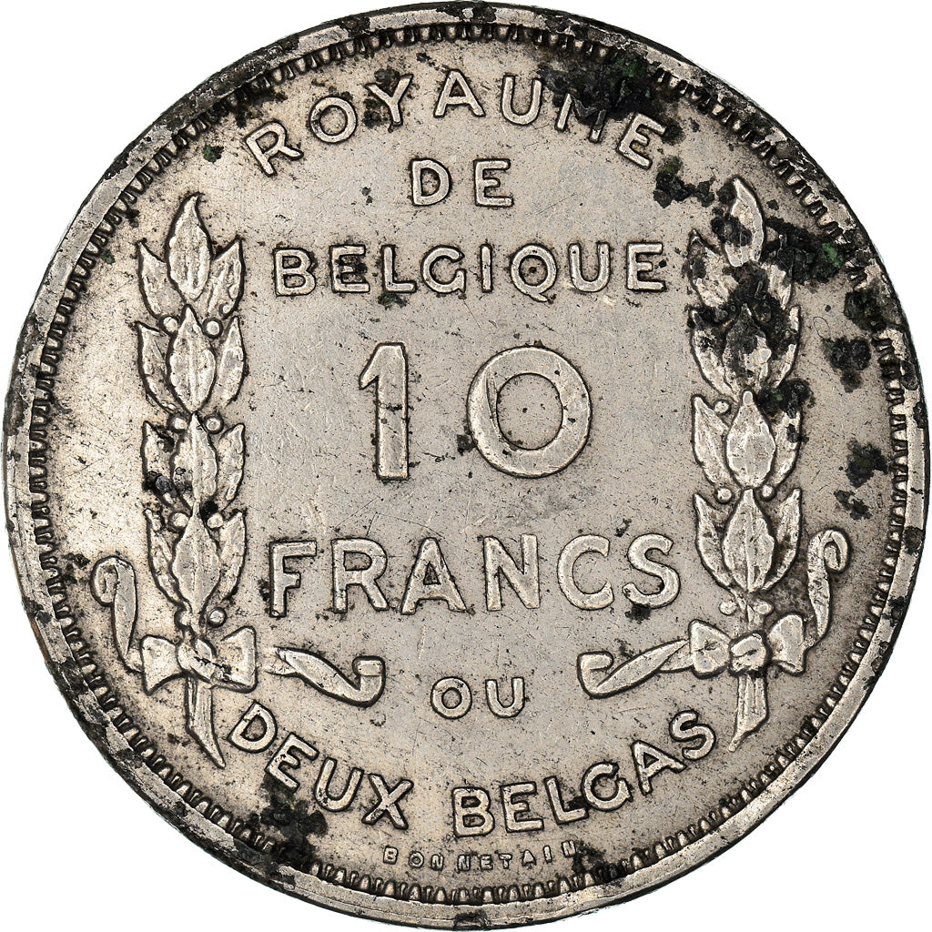 Moneta, Belgio, 10 Francs-10 Frank, Deux / Twee Belgas, 1930, MB+, Nichel, KM:99