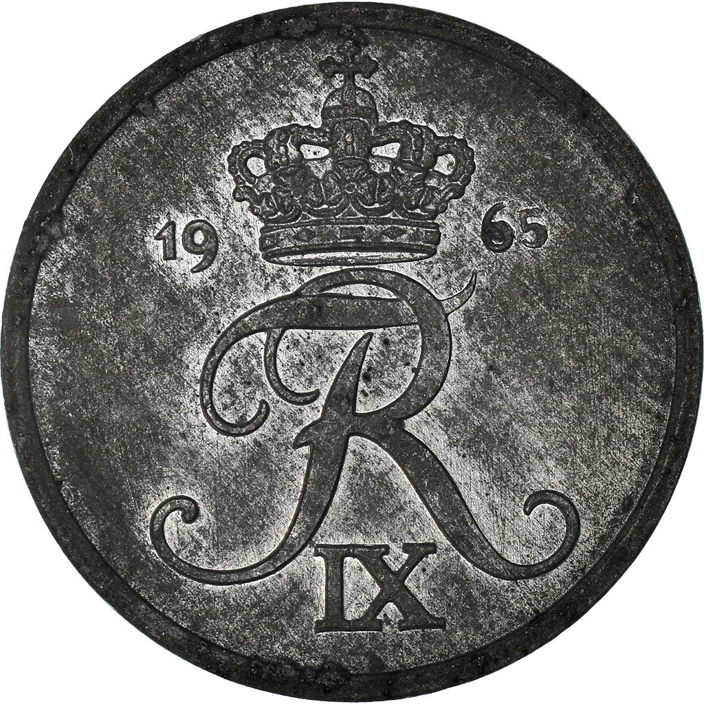 Monnaie, Danemark, Frederik IX, 2 Öre, 1965, Copenhagen, TTB+, Zinc, KM:840.2