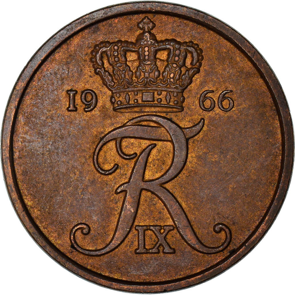 Monnaie, Danemark, Frederik IX, 5 Öre, 1966, Copenhagen, SUP, Bronze, KM:848.1