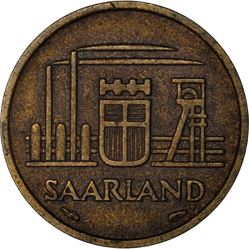 Coin, SAARLAND, 10 Franken, 1954, Paris, EF(40-45), Aluminum-Bronze, KM:1