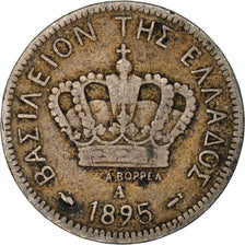 Moneta, Grecia, George I, 20 Lepta, 1895, Athens, MB, Rame-nichel, KM:57