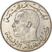Coin, Tunisia, 1/2 Dinar, 1968, Paris, AU(55-58), Nickel, KM:291
