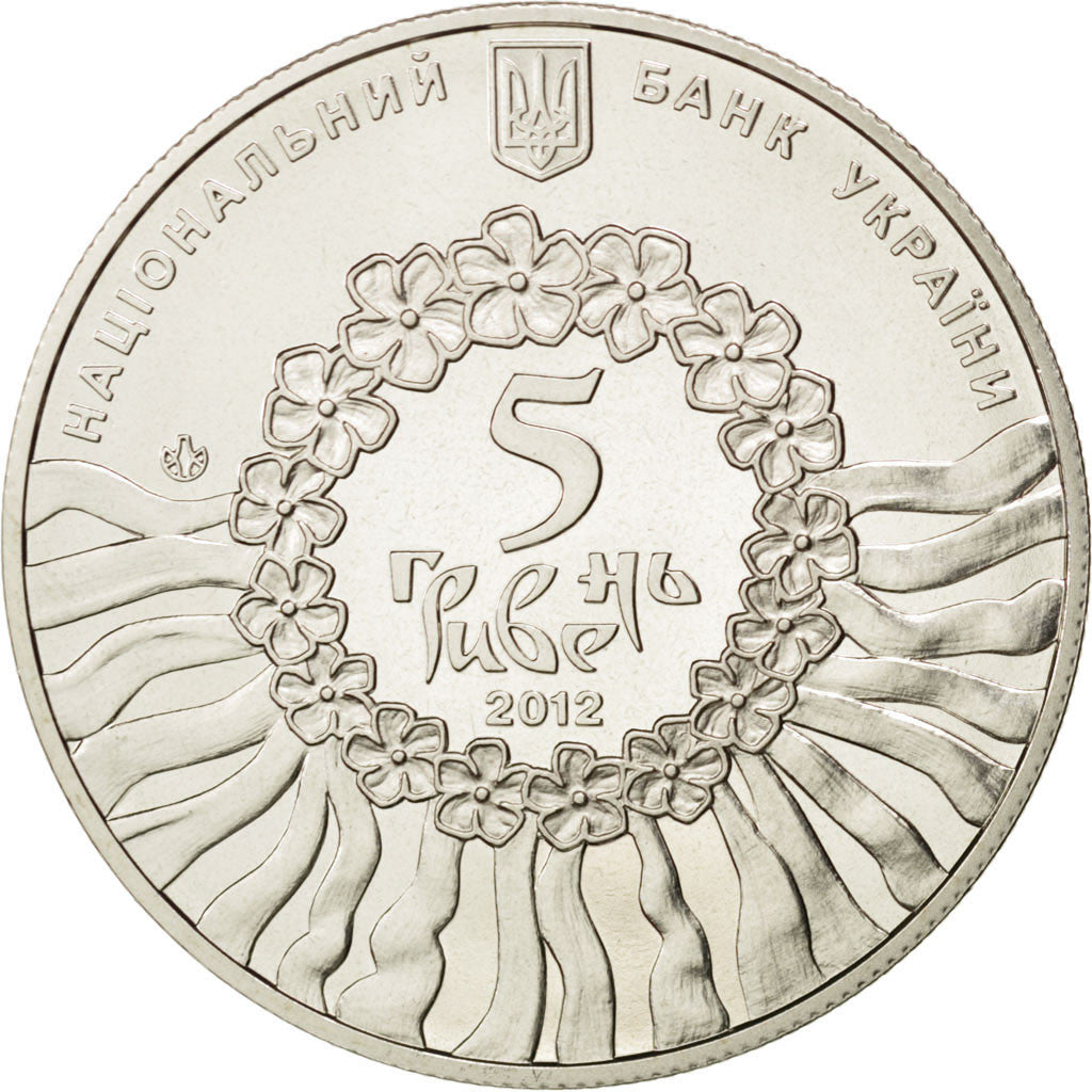 Coin, Ukraine, 5 Hryven, 2012, MS(63), Cupro-nickel, KM:New